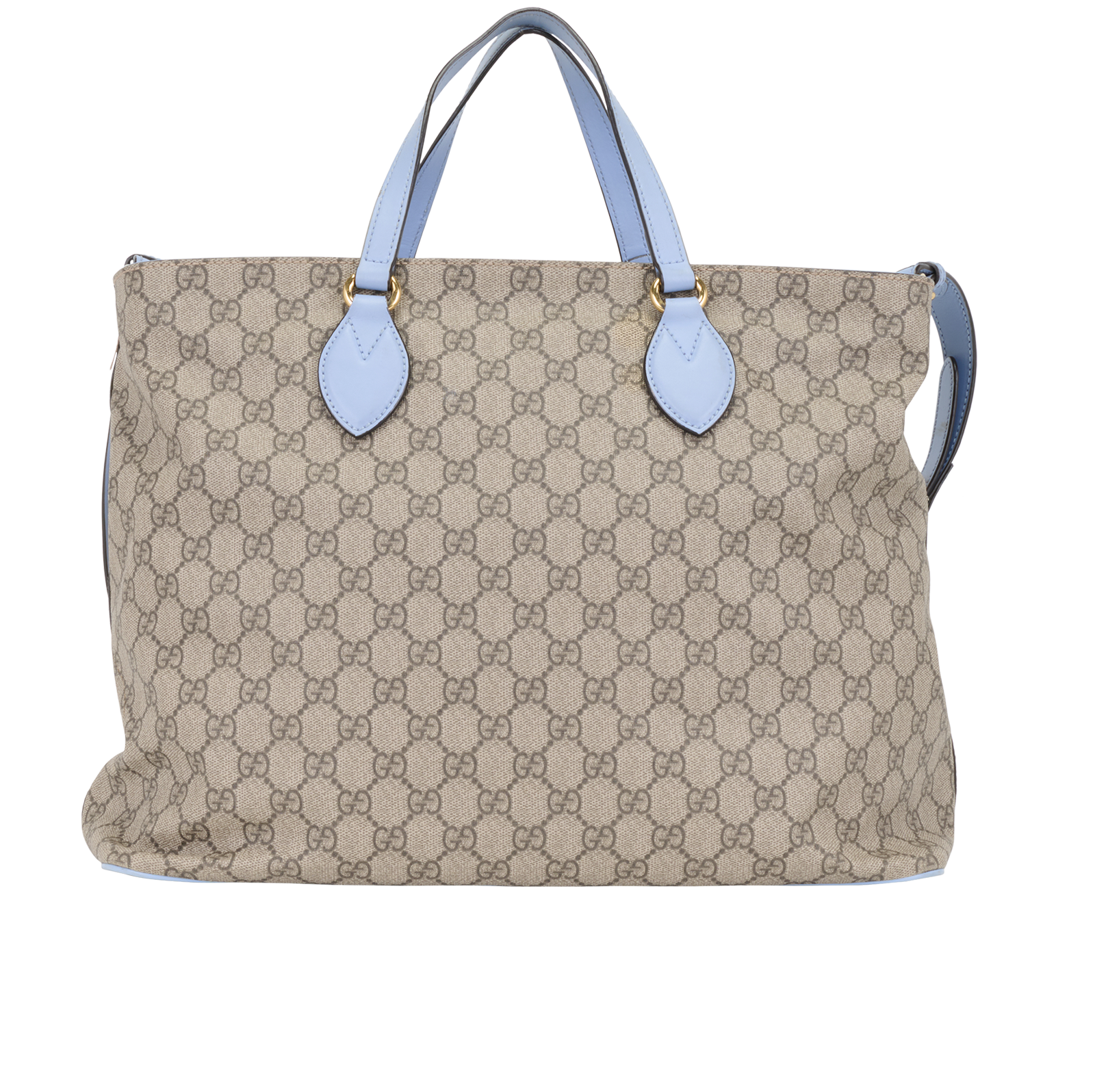 GG Supreme Soft Diaper Bag, &pound;350, Handbags, Beige/Blue, Canvas, Back view